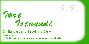 imre istvandi business card